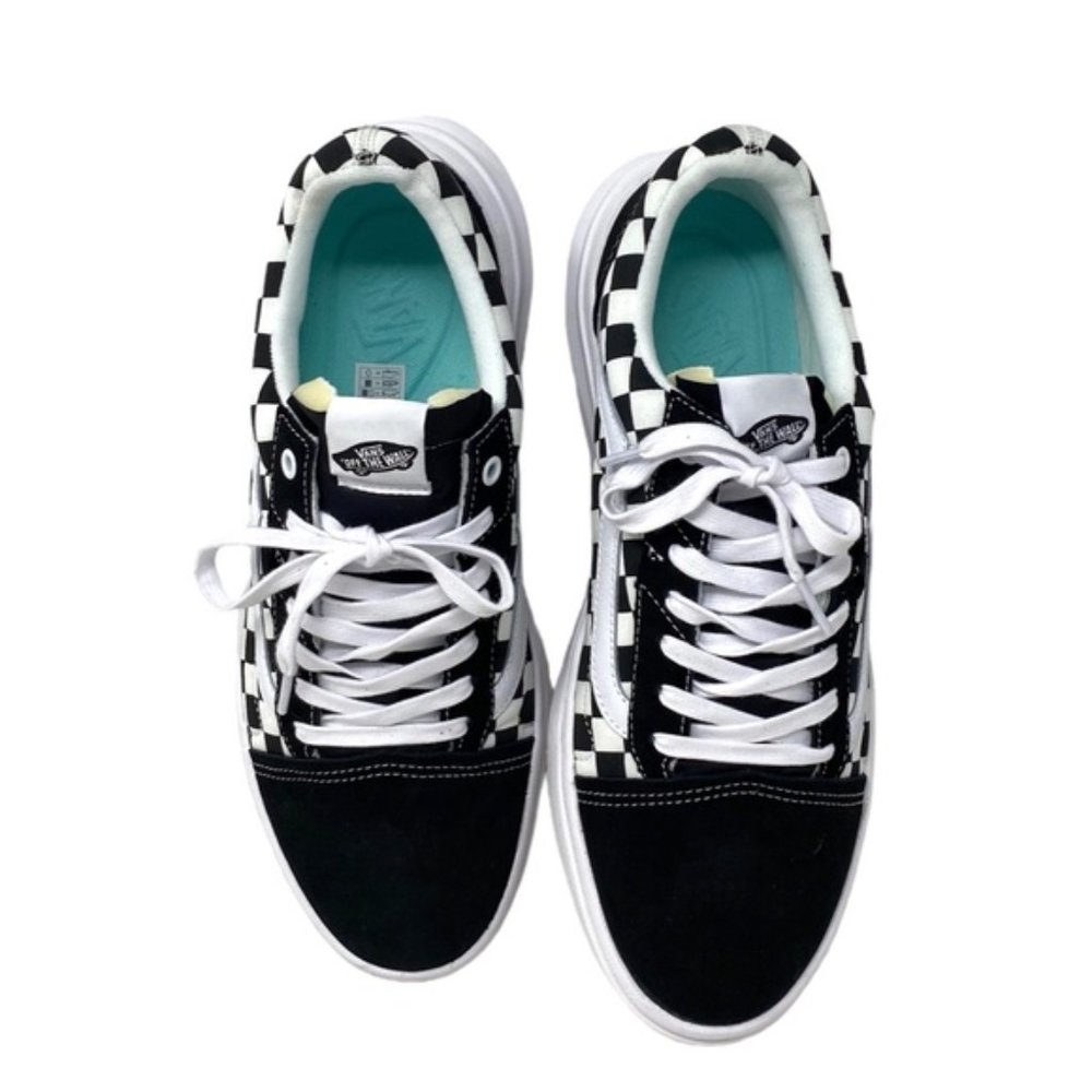 VANS Old Skool Overt CC Shoe Platform Check Black Canvas Suede Men's VN0A7Q5E95Y - Picture 7 of 10